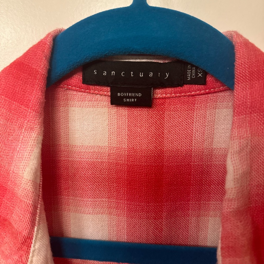 Sanctuary Fireside Red Plaid Boyfriend Shirt